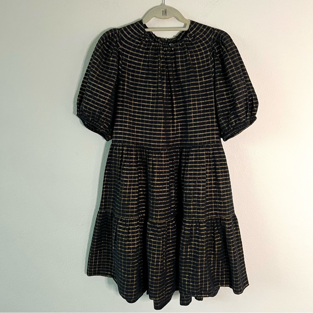 Ulla Johnson Dion Plaid Lurex Metallic Babydoll Mini Dress 12 ASO Sophia Bush - Picture 6 of 16